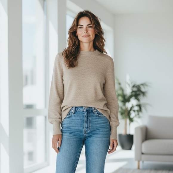 Badgley Mischka Beige Sweater - Picture 1 of 5